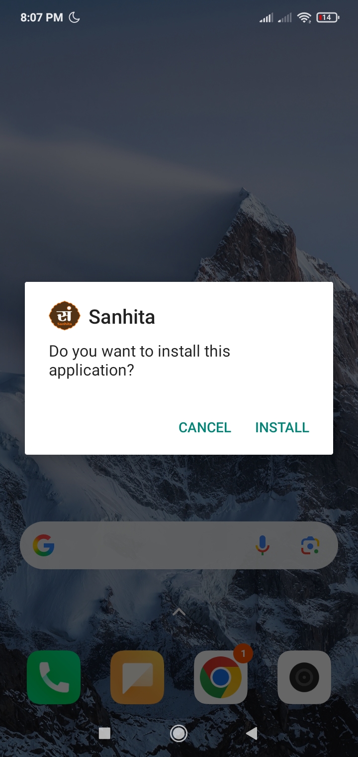 Install prompt